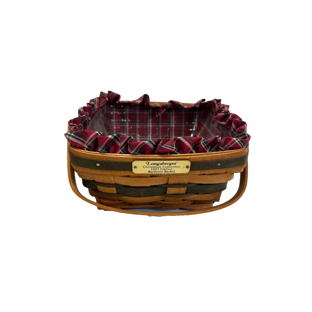1993 Longaberger Bayberry Basket w/Liner & Protector 9"L x 9"W x 4.5"H